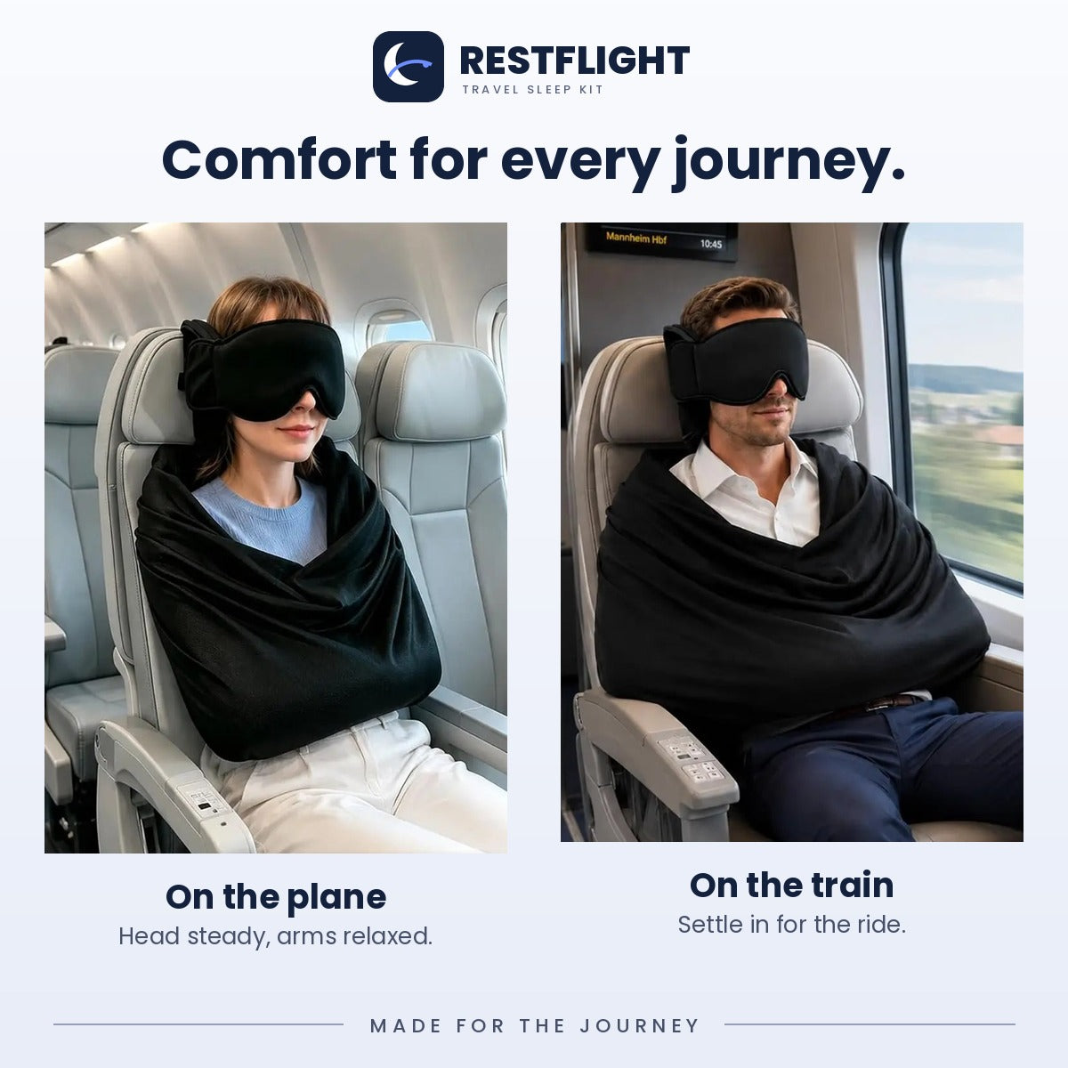 Restflight on a plane and on a train